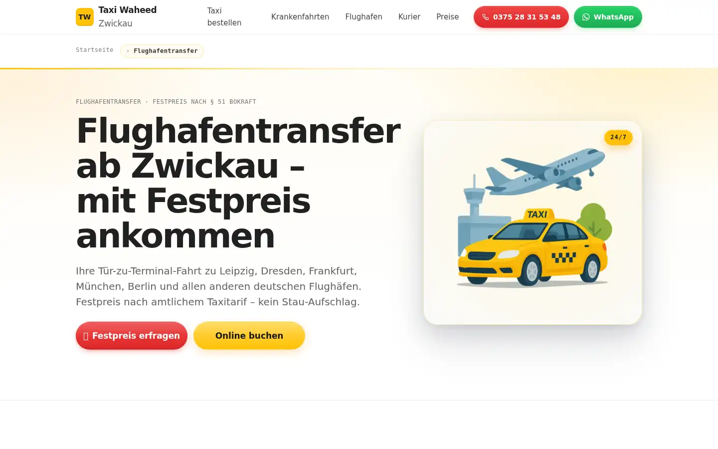 Screenshot of taxi-waheed.de