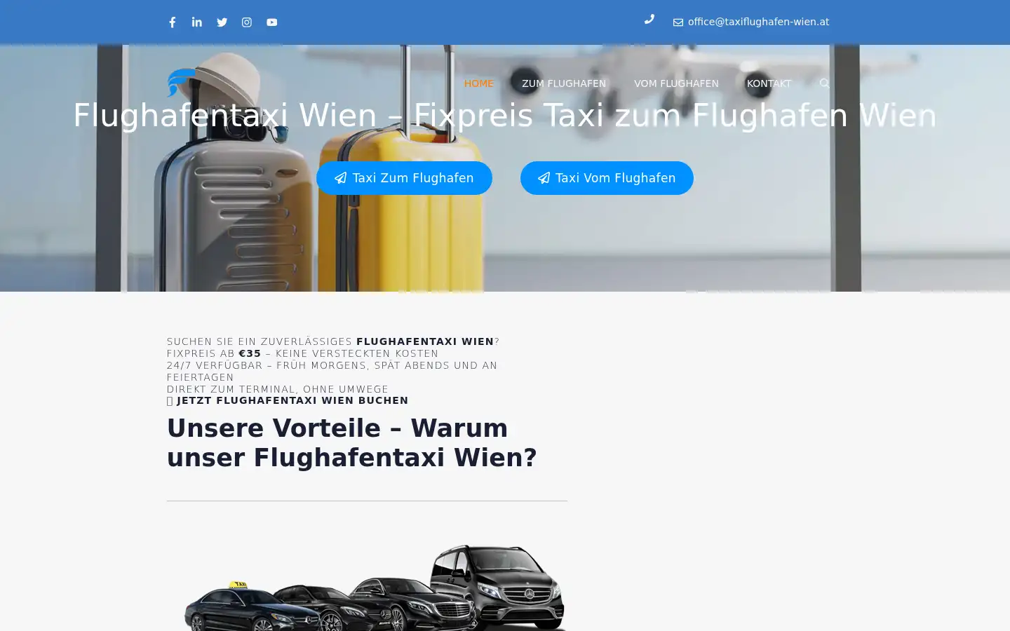 Screenshot of taxiflughafen-wien.at