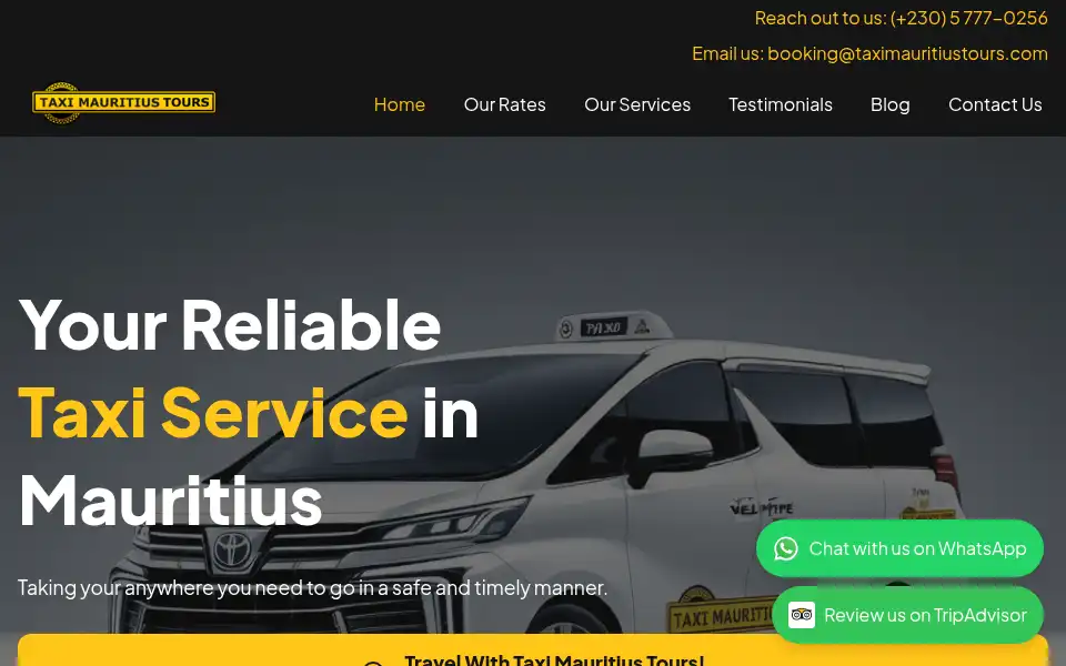 Screenshot of taximauritiustours.com