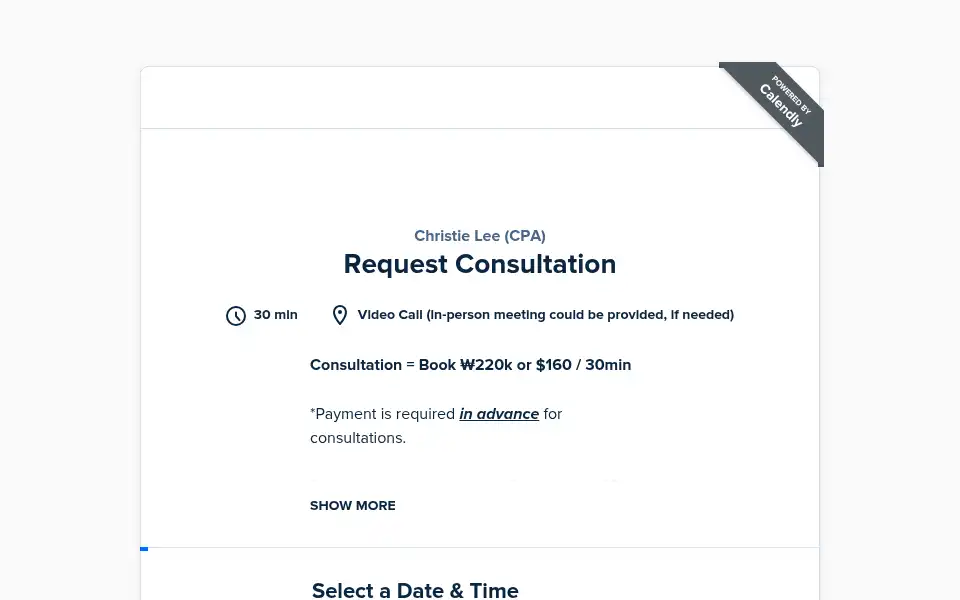 Screenshot of taxinkorea.com