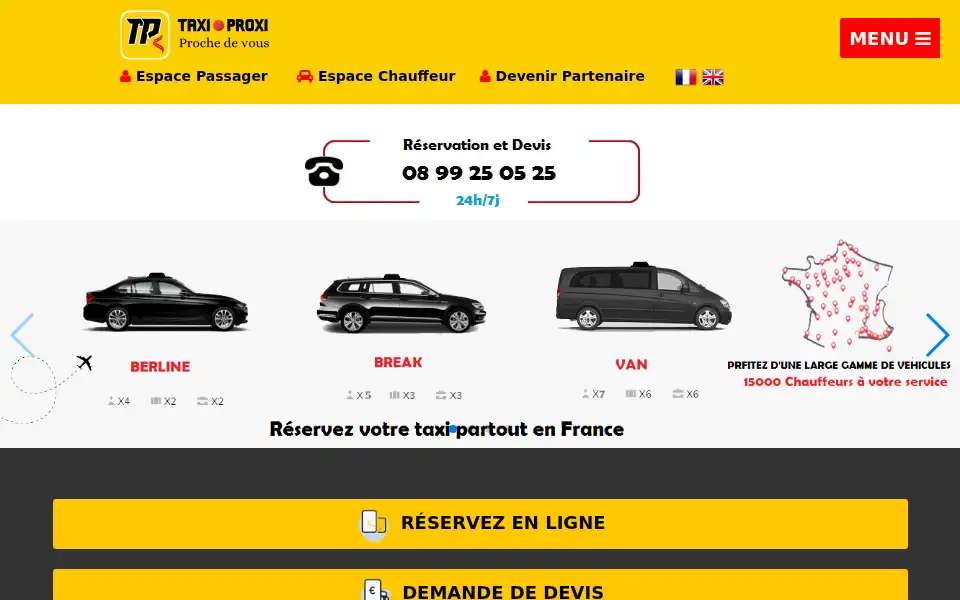 Screenshot of taxiproxi.fr