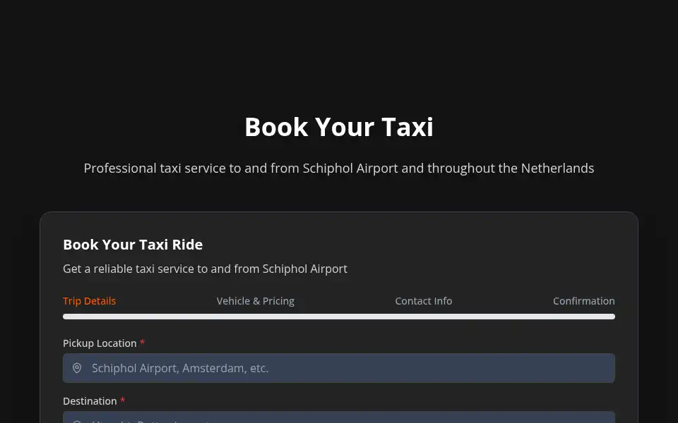 Screenshot of taxischipholairport.net
