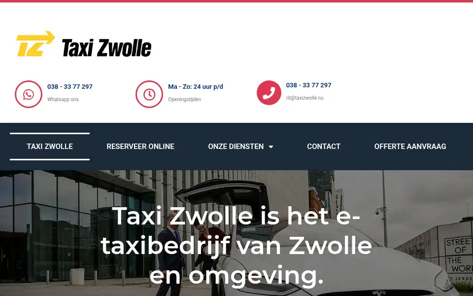 Screenshot of taxizwolle.nu