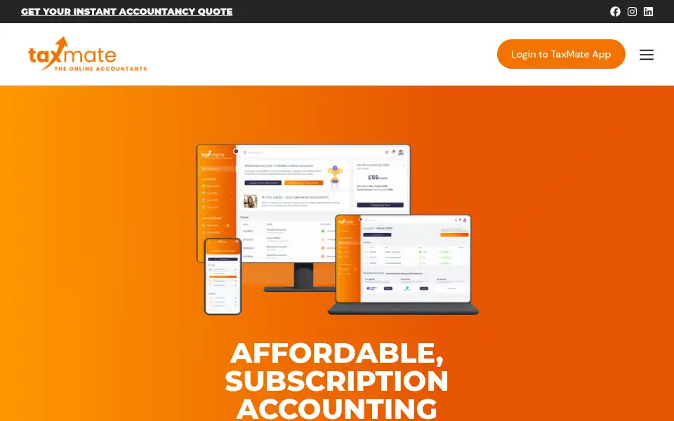 Screenshot of taxmate.co.uk