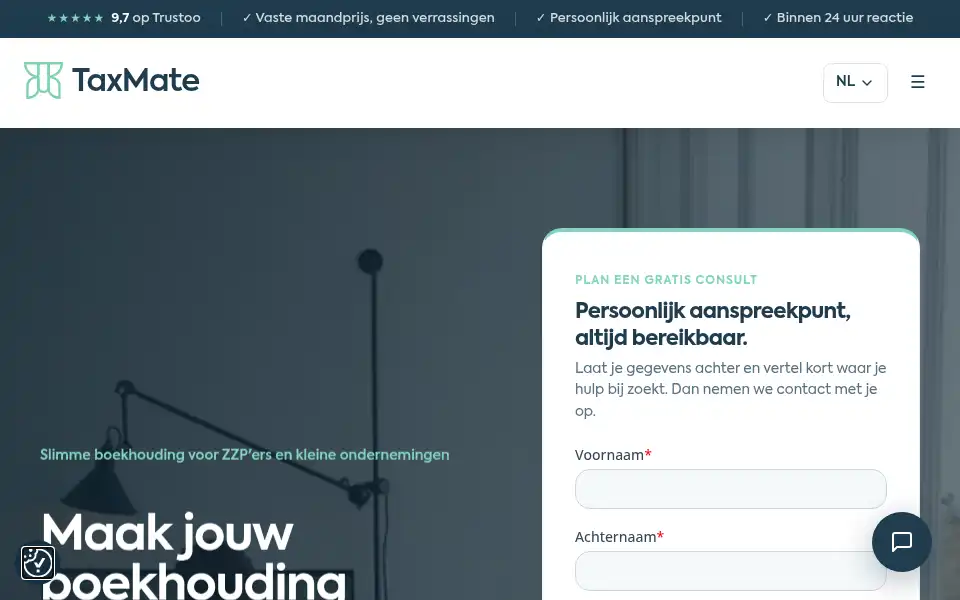 Screenshot of taxmate.nl