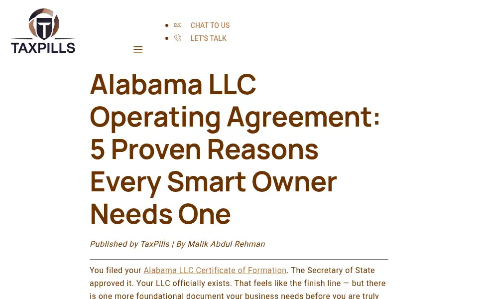 Screenshot of taxpills.com