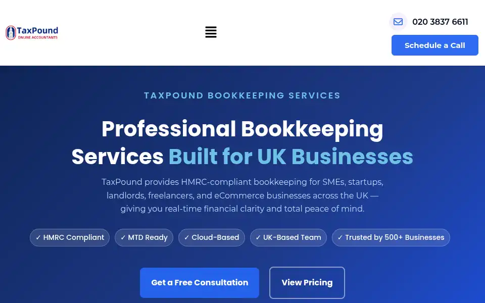 Screenshot of taxpound.com