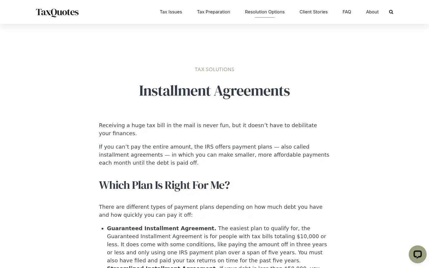 Screenshot of taxquotes.com