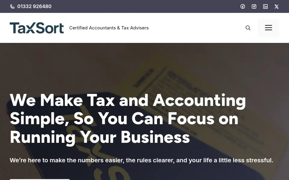 Screenshot of taxsort.co.uk