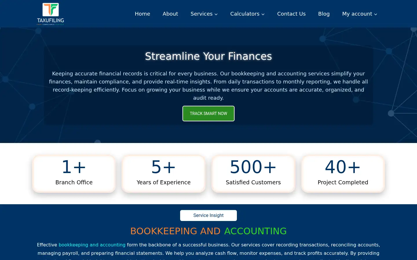 Screenshot of taxufiling.com