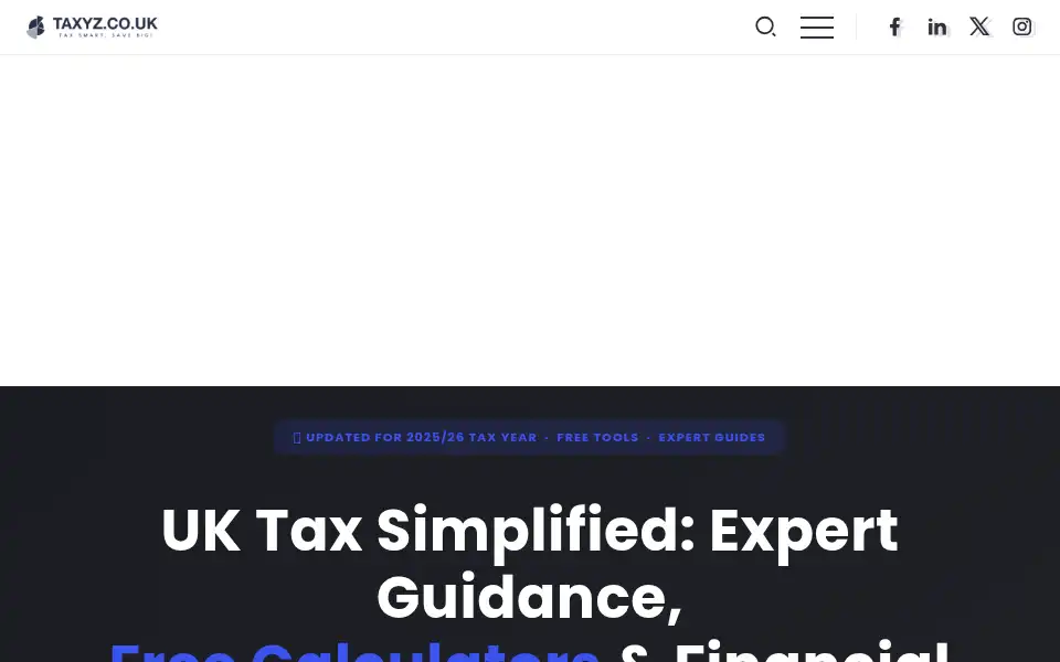 Screenshot of taxyz.co.uk