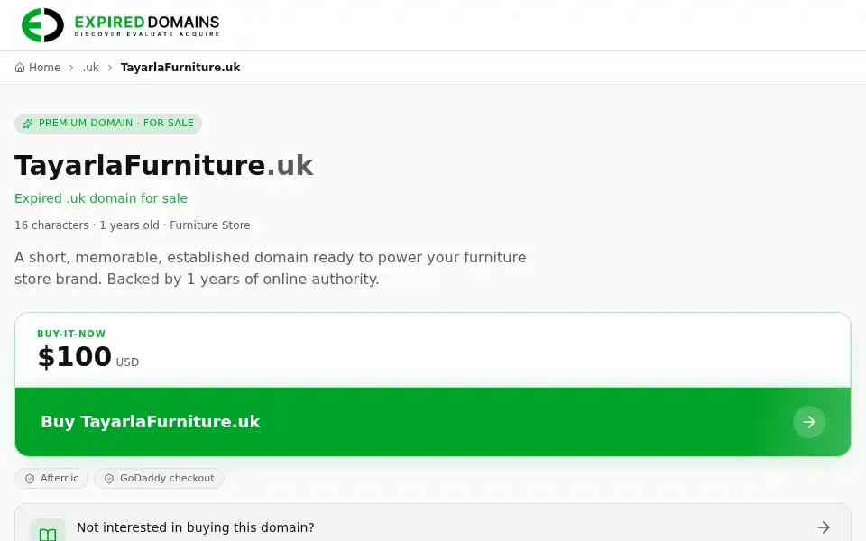 Screenshot of tayarlafurniture.uk