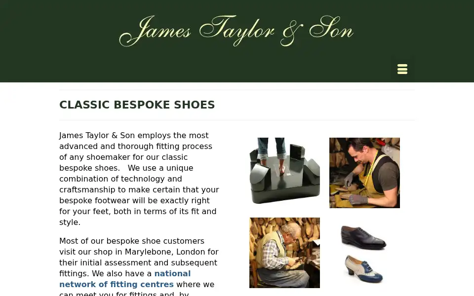 Screenshot of taylormadeshoes.co.uk