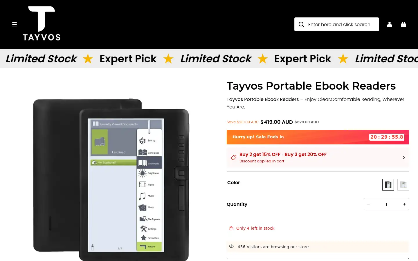 Screenshot of tayvos.com