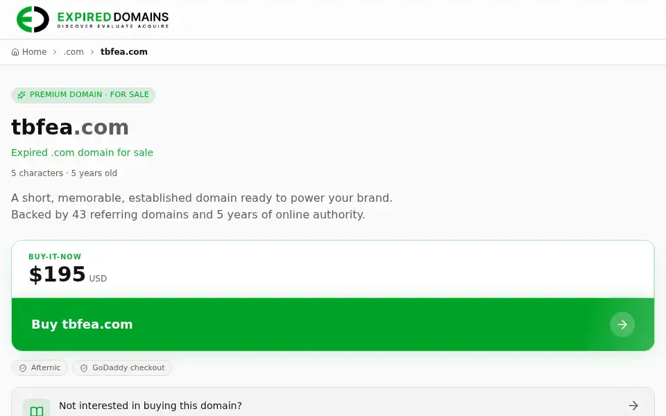 Screenshot of tbfea.com