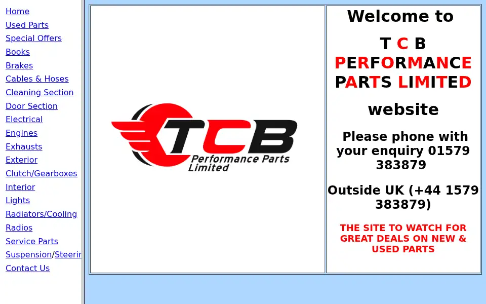 Screenshot of tcbparts.co.uk