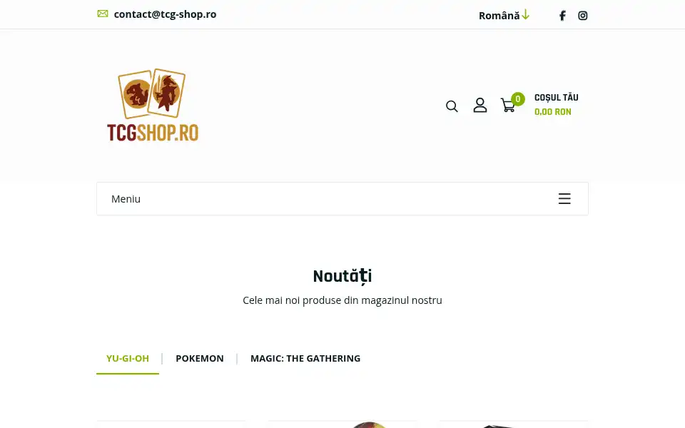 Screenshot of tcg-shop.ro