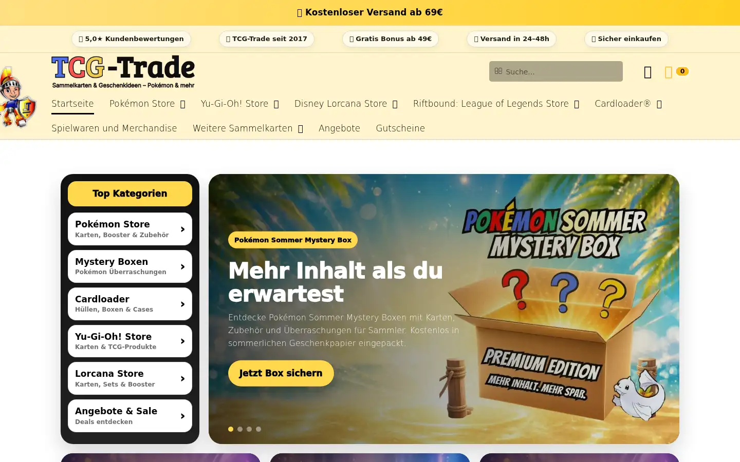 Screenshot of tcg-trade.de