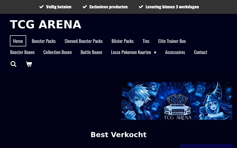 Screenshot of tcgarena.nl