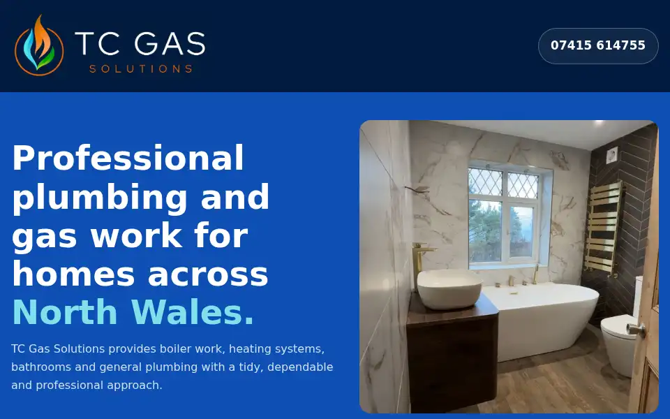 Screenshot of tcgas.co.uk