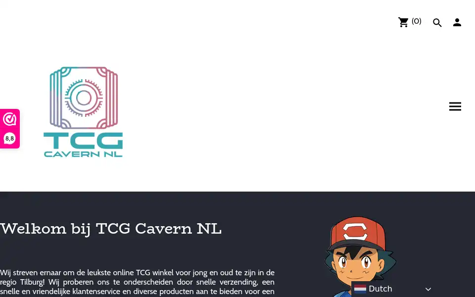 Screenshot of tcgcavern.nl