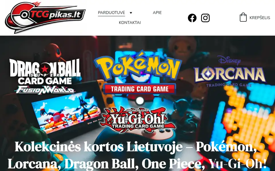 Screenshot of tcgpikas.lt
