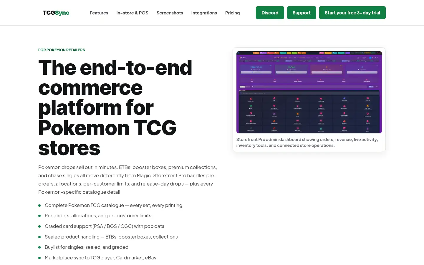 Screenshot of tcgsync.com
