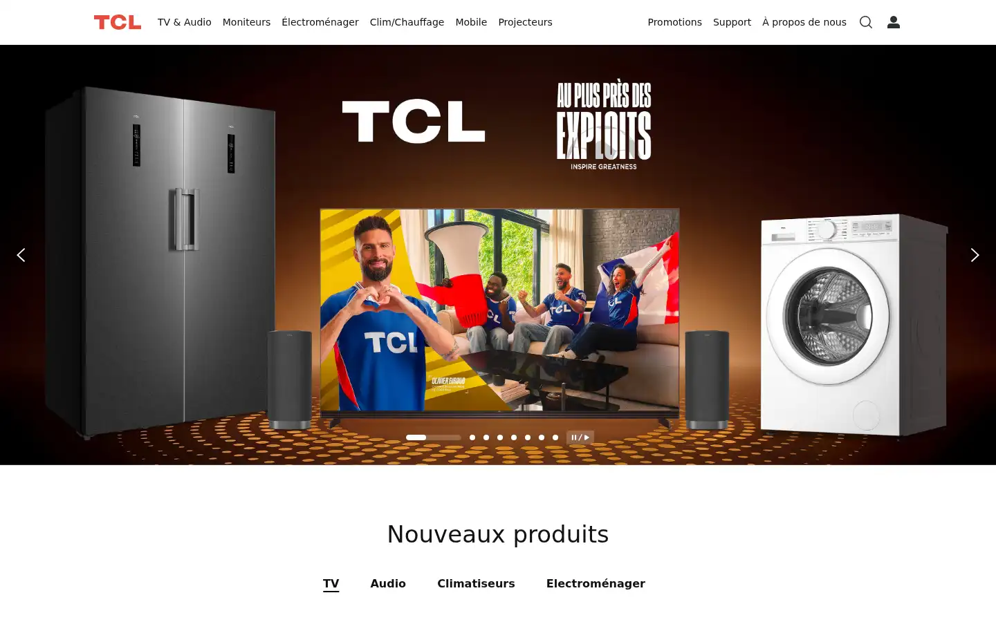 Screenshot of tcl.com