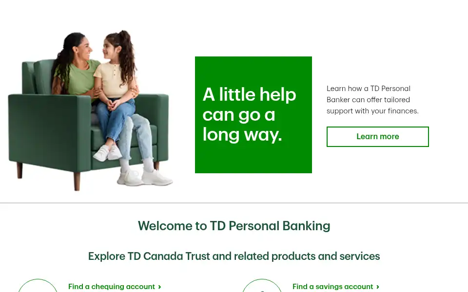 Screenshot of td.com