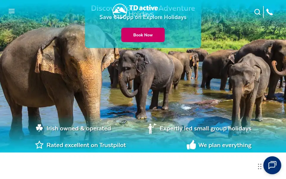 Screenshot of tdactiveholidays.com