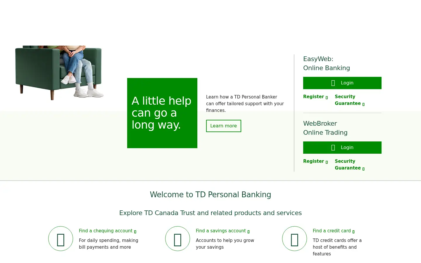 Screenshot of tdcanadatrust.com