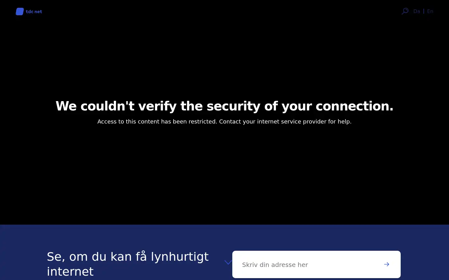 Screenshot of tdcnet.dk