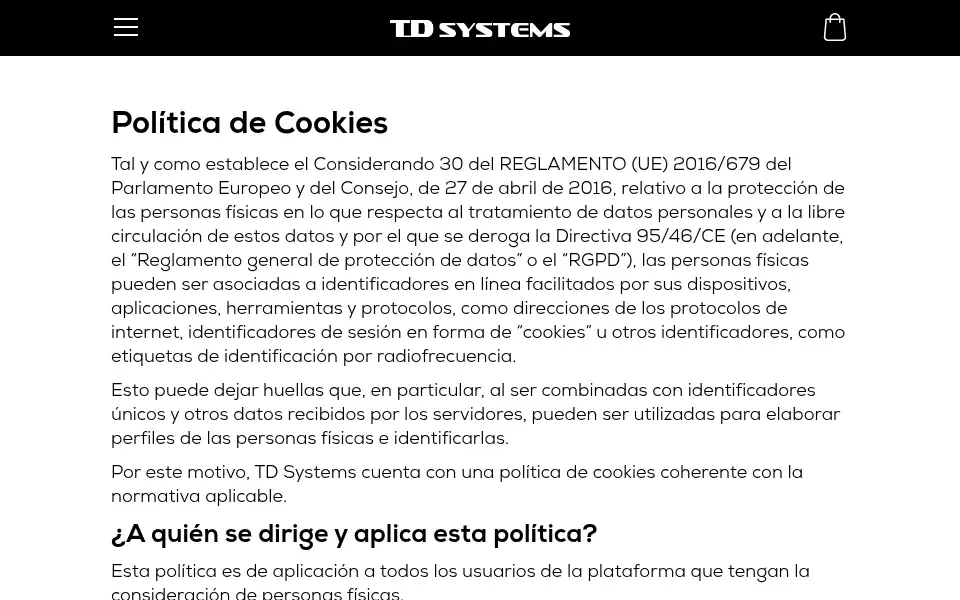 Screenshot of tdsystems.es