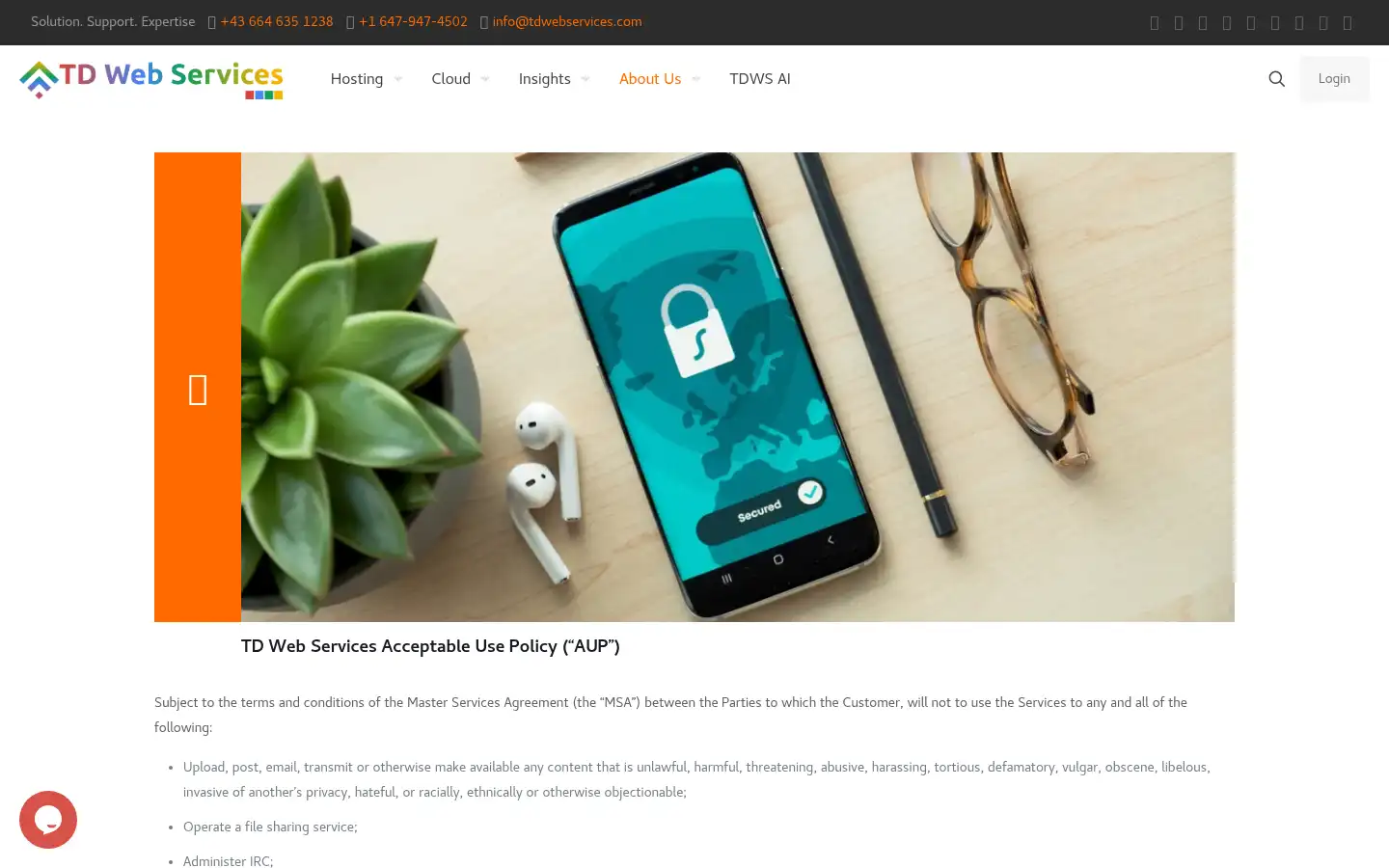 Screenshot of tdwebservices.com