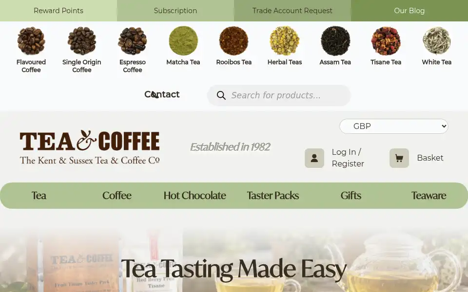Screenshot of tea-and-coffee.com