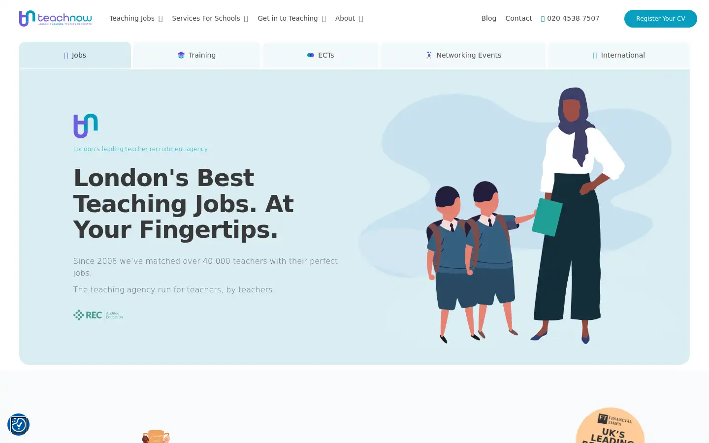 Screenshot of teach-now.co.uk