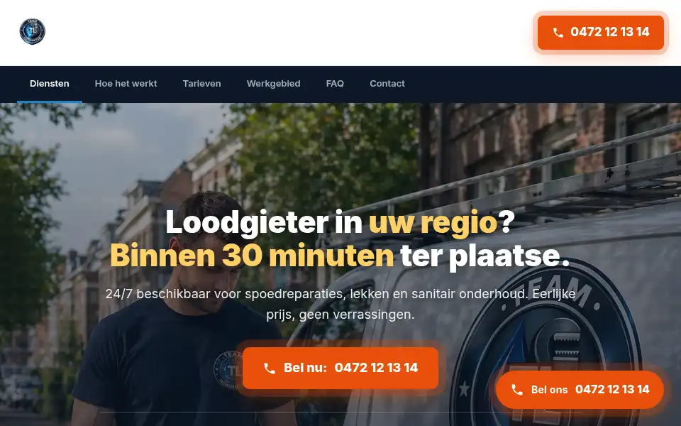 Screenshot of team-loodgieter.com