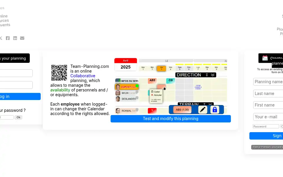 Screenshot of team-planning.com