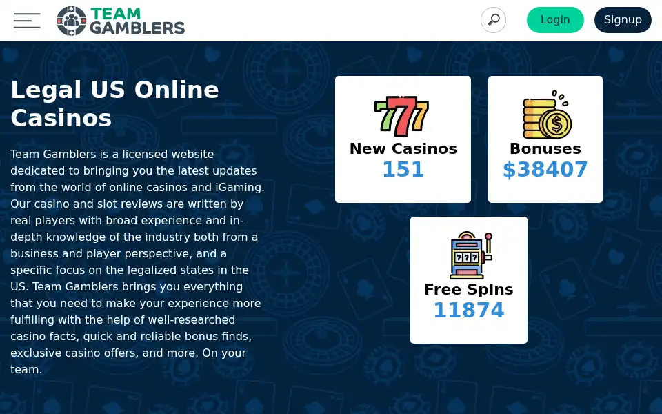 Screenshot of teamgamblers.com