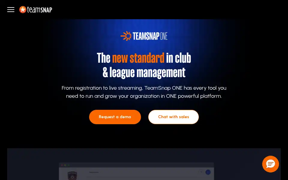 Screenshot of teamsnap.com