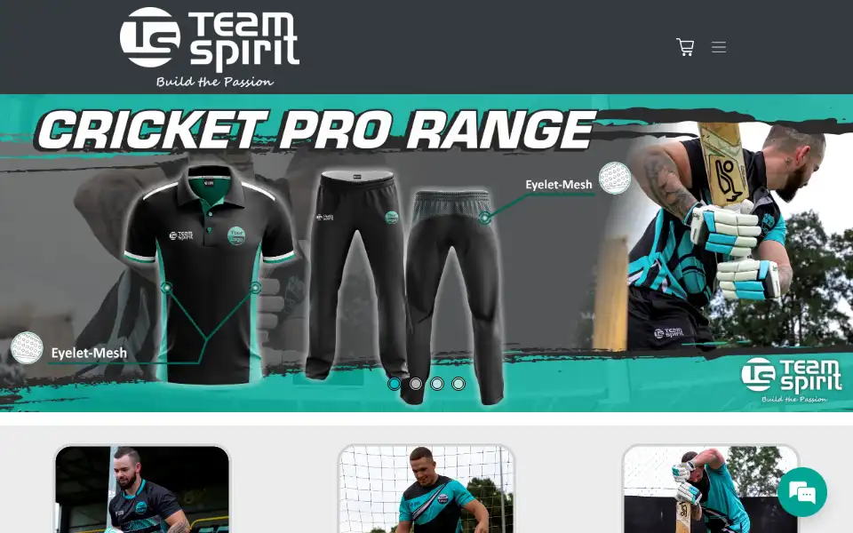 Screenshot of teamspiritsports.com.au