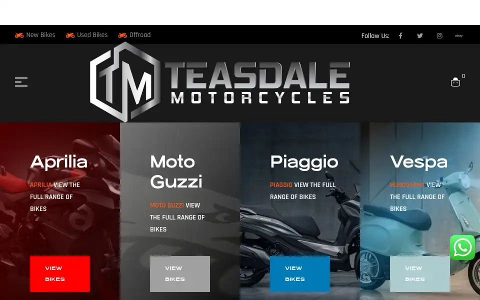 Screenshot of teasdale-motorcycles.co.uk
