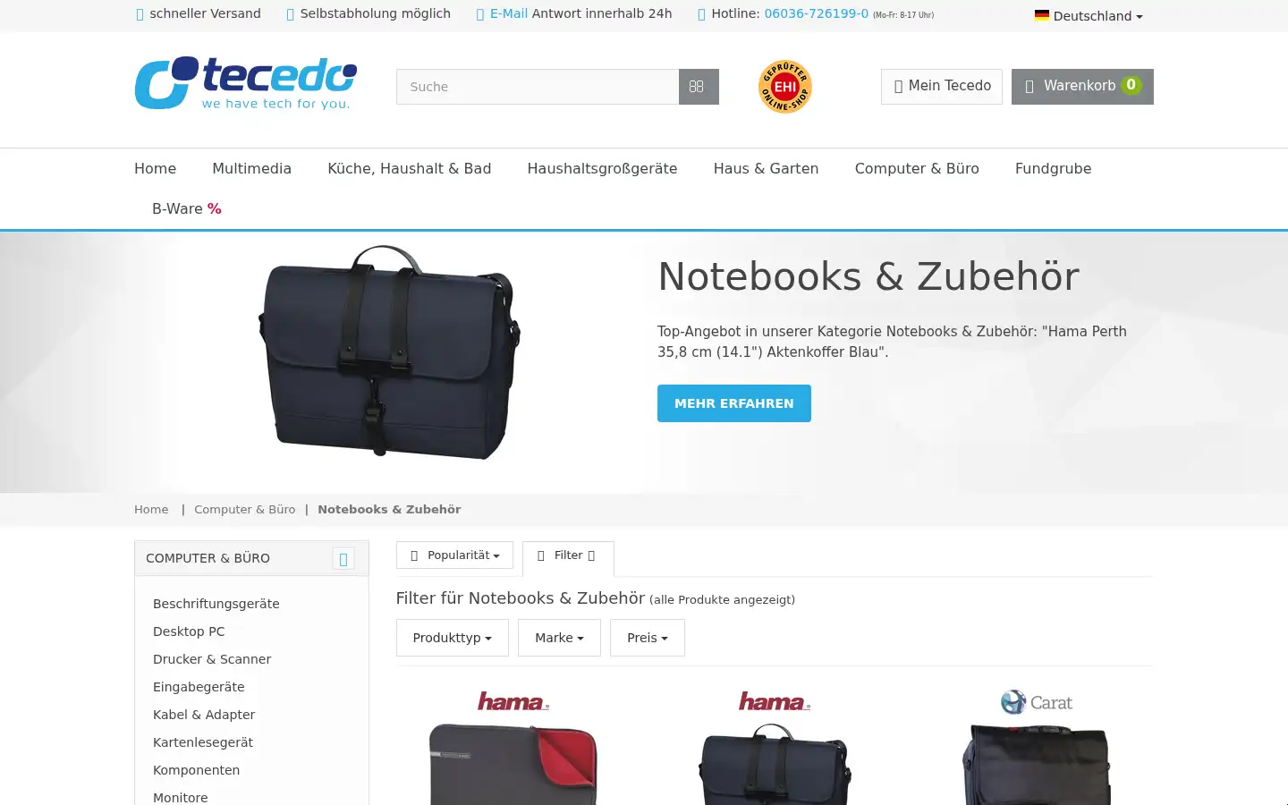 Screenshot of tecedo.de