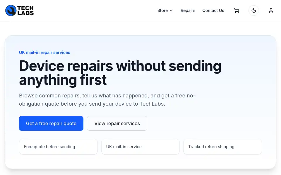 Screenshot of tech-labs.co.uk