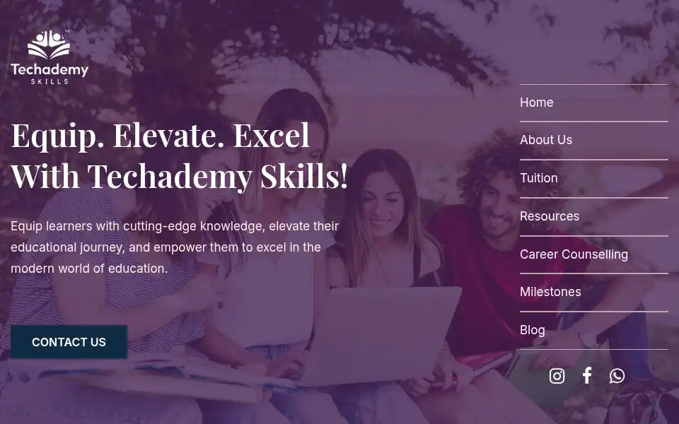 Screenshot of techademyskills.com