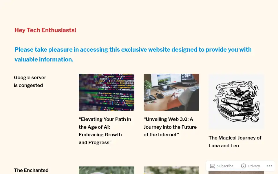 Screenshot of techblogforyou01.wordpress.com