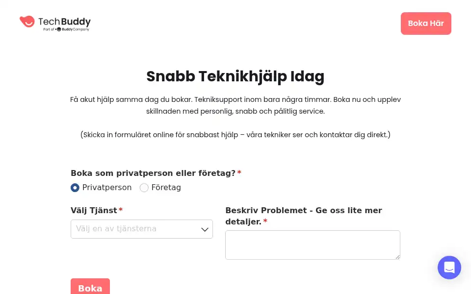 Screenshot of techbuddy.se