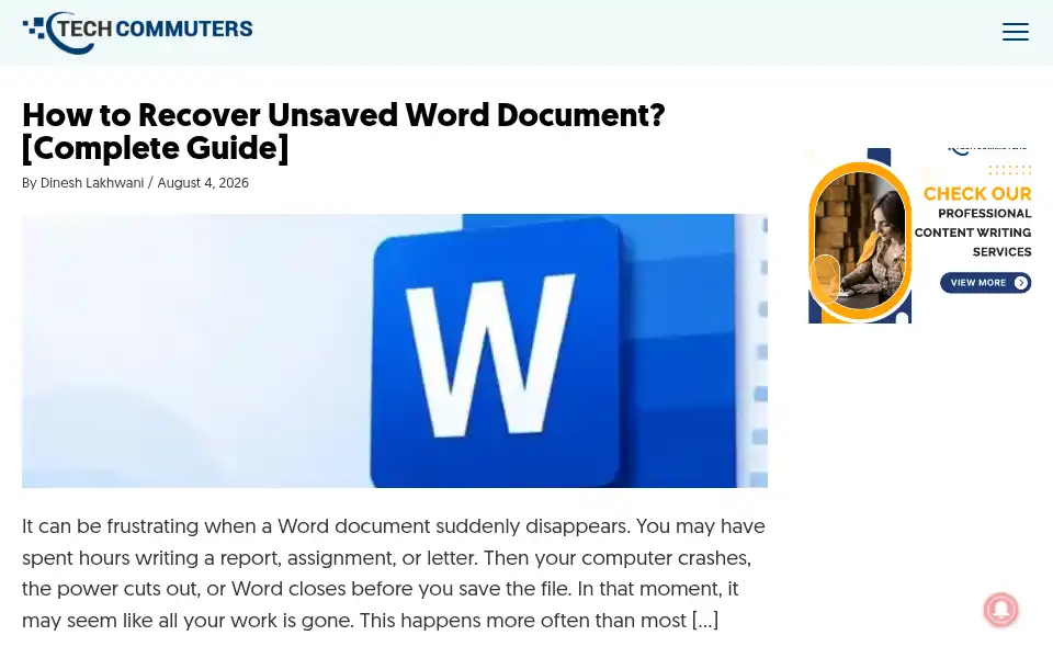 Screenshot of techcommuters.com