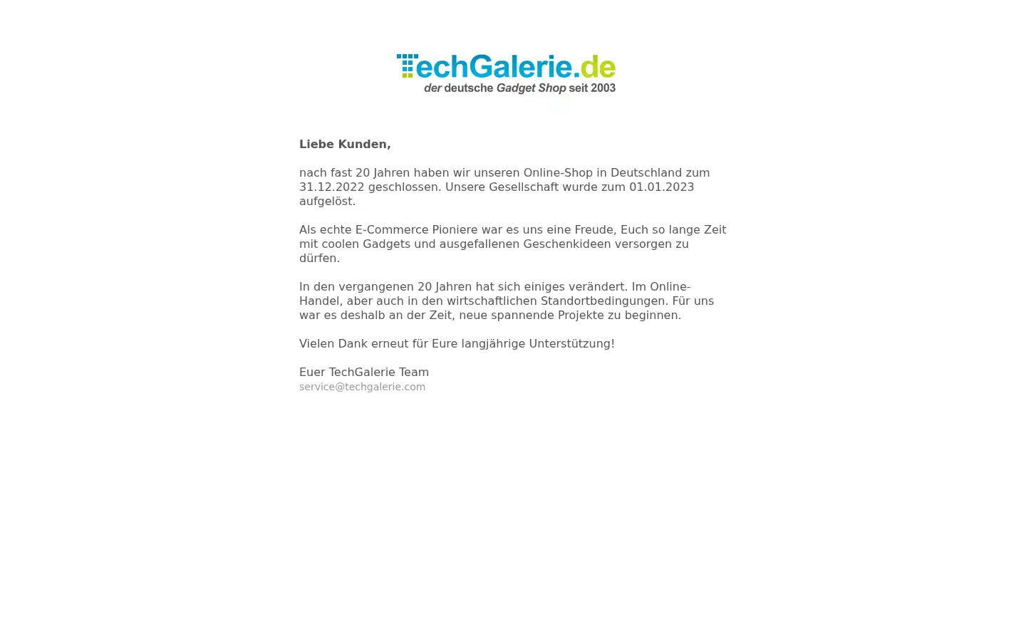 Screenshot of techgalerie.de