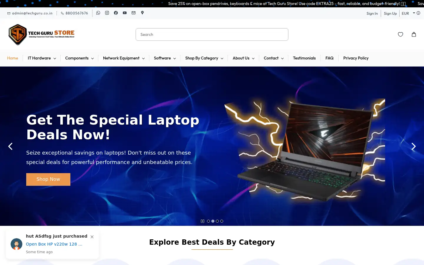 Screenshot of techgurustore.in